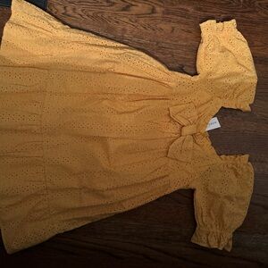 Janie and Jack Mustard Eyelet Dress